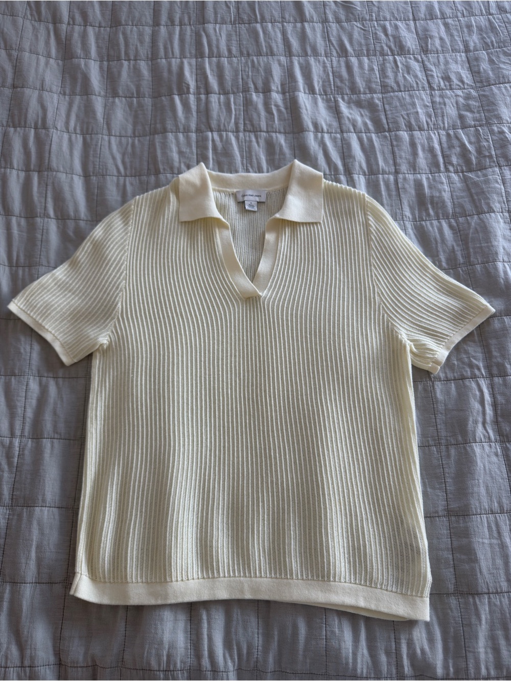 Calvin Klein Knit Polo Sweater Top Size M
